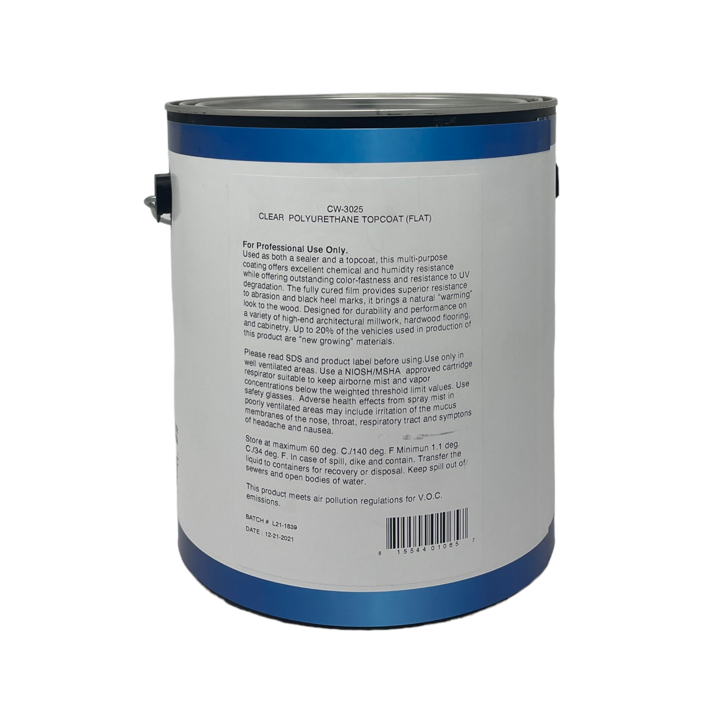 CW-3025 Clear Polyurethane Topcoat (flat) 2800 Series