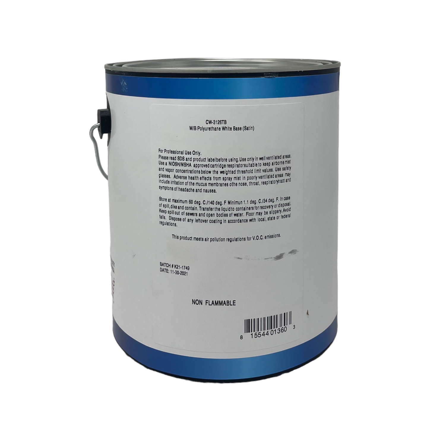 CW-3126TB White Polyurethane Topcoat (satin) Tint Base 2800 Series