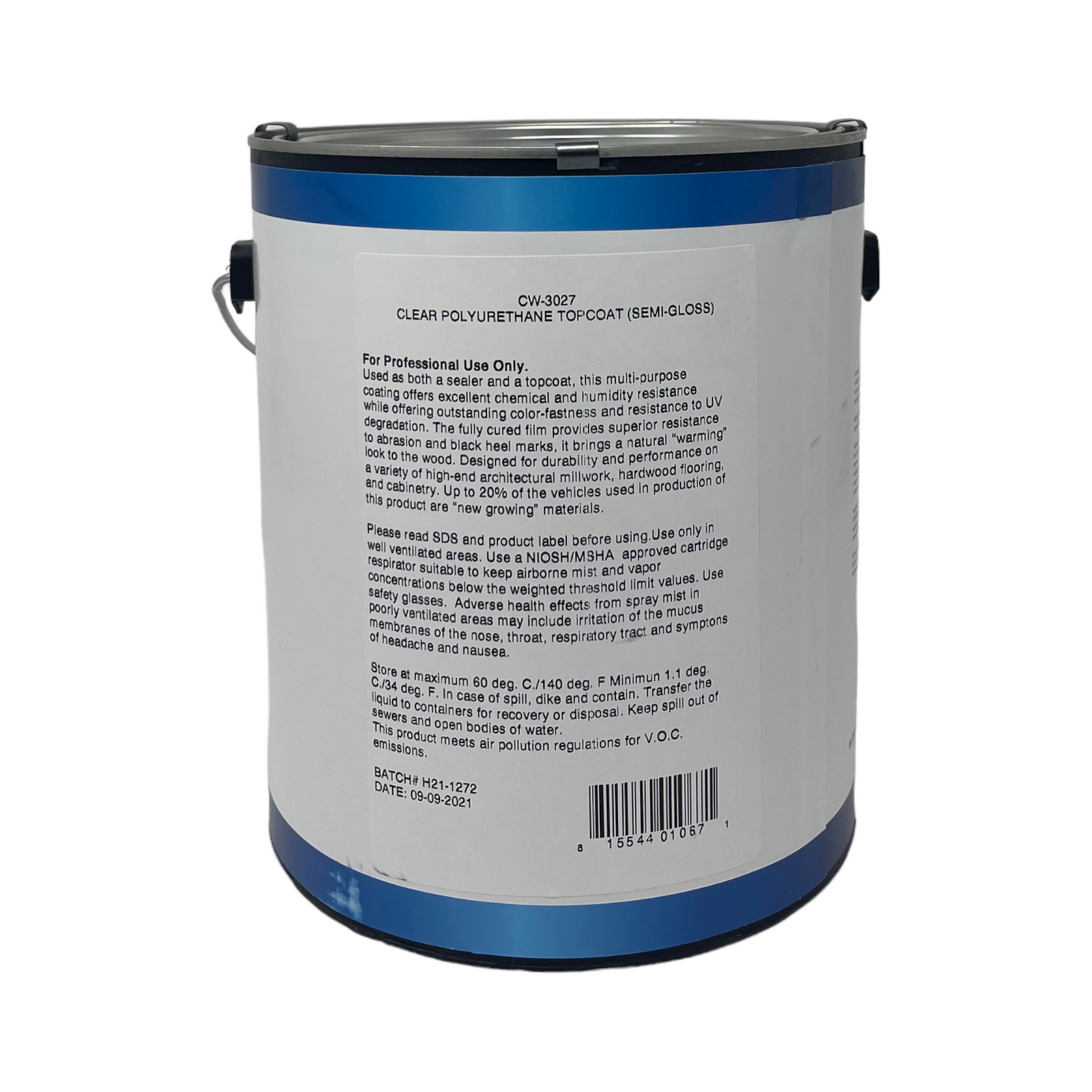 CW-3027 Clear Polyurethane Topcoat (semi-gloss) 2800 Series