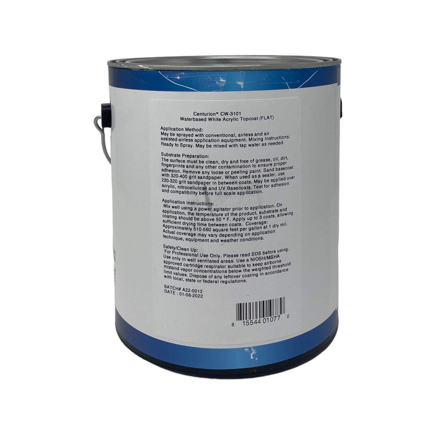 CW-3101TB White Acrylic Topcoat (flat) 400 Series